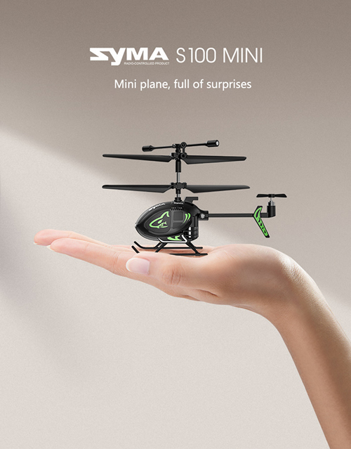 SYMA S100 Mini RC Helicopter with Gyro Stabilizer, Altitude Hold, 3.5  Channel, 5-7 Min Flight Time